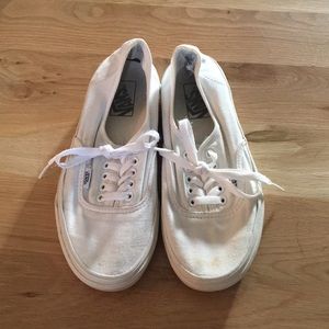 White Lace-up Vans